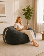 vidaXL Диван тип боб Тъмносиво 158 x 124 x 89 см Шерпа