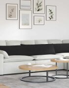 vidaXL Диван възглавници 2 бр. текстил Черно 200 x 40 см