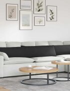 vidaXL Диван възглавници 2 бр. текстил Черно 200 x 40 см
