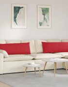vidaXL Диван възглавници 2 бр. текстил Червено 120 x 40 cm