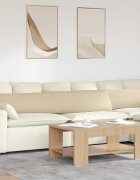 vidaXL Диван възглавници 2 бр. текстил Крем 200 x 40 см