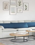 vidaXL Диван възглавници 2 бр. текстил Синьо 200 x 40 см