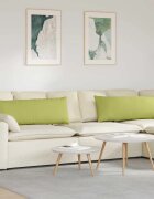 vidaXL Диван възглавници 2 бр. текстил Светло зелено 120 x 40 cm