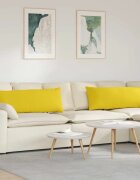 vidaXL Диван възглавници 2 бр. текстил Светло жълто 120 x 40 cm