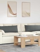 vidaXL Диван възглавници 2 бр. текстил Тъмен сив 120 x 40 cm
