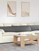vidaXL Диван възглавници 2 бр. текстил Тъмен сив 200 x 40 см