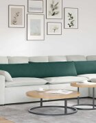 vidaXL Диван възглавници 2 бр. текстил Тъмен зелен 200 x 40 см