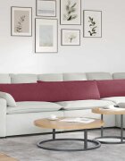 vidaXL Диван възглавници 2 бр. текстил Виненочервен 200 x 40 см
