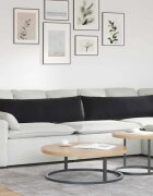 vidaXL Диван възглавници 2 pcs Черно 145 x 40 см Кордюрова тъкан