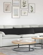 vidaXL Диван възглавници 2 pcs Черно 200 x 40 см Кордюрова тъкан