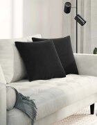 vidaXL Диван възглавници 2 pcs Черно 45 x 45 cm Кордюрова тъкан