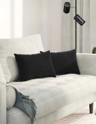 vidaXL Диван възглавници 2 pcs Черно 50 x 30 cm Кордюрова тъкан