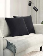 vidaXL Диван възглавници 2 pcs Черно 50 x 50 cm Кордюрова тъкан