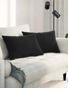 vidaXL Диван възглавници 2 pcs Черно 60 x 40 cm Кордюрова тъкан