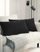 vidaXL Диван възглавници 2 pcs Черно 80 x 40 cm Кордюрова тъкан