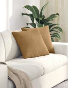 vidaXL Диван възглавници 2 pcs Кафяво 45 x 45 cm Кордюрова тъкан