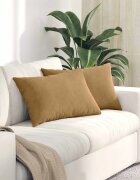 vidaXL Диван възглавници 2 pcs Кафяво 60 x 40 cm Кордюрова тъкан