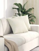 vidaXL Диван възглавници 2 pcs Крем 45 x 45 cm Кордюрова тъкан