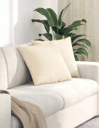 vidaXL Диван възглавници 2 pcs Крем 45 x 45 cm Кордюрова тъкан