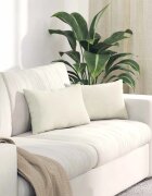 vidaXL Диван възглавници 2 pcs Крем 50 x 30 cm Кордюрова тъкан