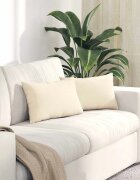 vidaXL Диван възглавници 2 pcs Крем 50 x 30 cm Кордюрова тъкан