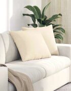 vidaXL Диван възглавници 2 pcs Крем 50 x 50 cm Кордюрова тъкан