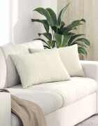 vidaXL Диван възглавници 2 pcs Крем 60 x 40 cm Кордюрова тъкан