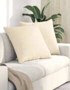 vidaXL Диван възглавници 2 pcs Крем 60 x 60 cm Кордюрова тъкан