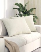 vidaXL Диван възглавници 2 pcs Крем 70 x 50 cm Кордюрова тъкан