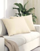 vidaXL Диван възглавници 2 pcs Крем 70 x 50 cm Кордюрова тъкан