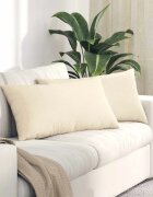 vidaXL Диван възглавници 2 pcs Крем 80 x 40 cm Кордюрова тъкан