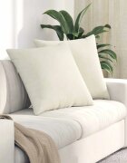 vidaXL Диван възглавници 2 pcs Крем 80 x 80 cm Кордюрова тъкан