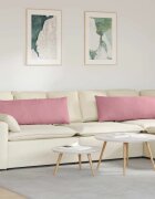 vidaXL Диван възглавници 2 pcs Розово 120 x 40 cm Кордюрова тъкан