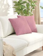 vidaXL Диван възглавници 2 pcs Розово 45 x 45 cm Кордюрова тъкан