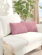 vidaXL Диван възглавници 2 pcs Розово 50 x 30 cm Кордюрова тъкан