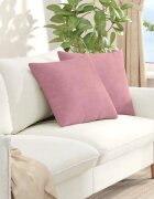 vidaXL Диван възглавници 2 pcs Розово 50 x 50 cm Кордюрова тъкан