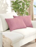 vidaXL Диван възглавници 2 pcs Розово 60 x 40 cm Кордюрова тъкан