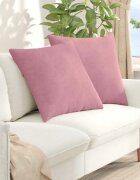 vidaXL Диван възглавници 2 pcs Розово 80 x 80 cm Кордюрова тъкан