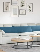 vidaXL Диван възглавници 2 pcs Синьо 200 x 40 см Кордюрова тъкан