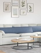 vidaXL Диван възглавници 2 pcs Синьо 200 x 40 см Кордюрова тъкан