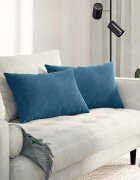 vidaXL Диван възглавници 2 pcs Синьо 60 x 40 cm Кордюрова тъкан