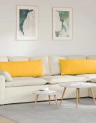 vidaXL Диван възглавници 2 pcs Светло жълто 120 x 40 cm