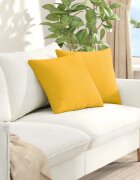 vidaXL Диван възглавници 2 pcs Светло жълто 45 x 45 cm Кордюрова тъкан