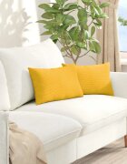 vidaXL Диван възглавници 2 pcs Светло жълто 50 x 30 cm Кордюрова тъкан