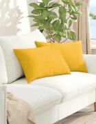 vidaXL Диван възглавници 2 pcs Светло жълто 60 x 40 cm Кордюрова тъкан