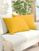 vidaXL Диван възглавници 2 pcs Светло жълто 70 x 50 cm Кордюрова тъкан