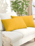 vidaXL Диван възглавници 2 pcs Светло жълто 80 x 40 cm Кордюрова тъкан