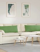 vidaXL Диван възглавници 2 pcs Светлозелен 120 x 40 cm Кордюрова тъкан