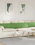 vidaXL Диван възглавници 2 pcs Светлозелен 200 x 40 см Кордюрова тъкан
