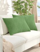 vidaXL Диван възглавници 2 pcs Светлозелен 70 x 50 cm Кордюрова тъкан